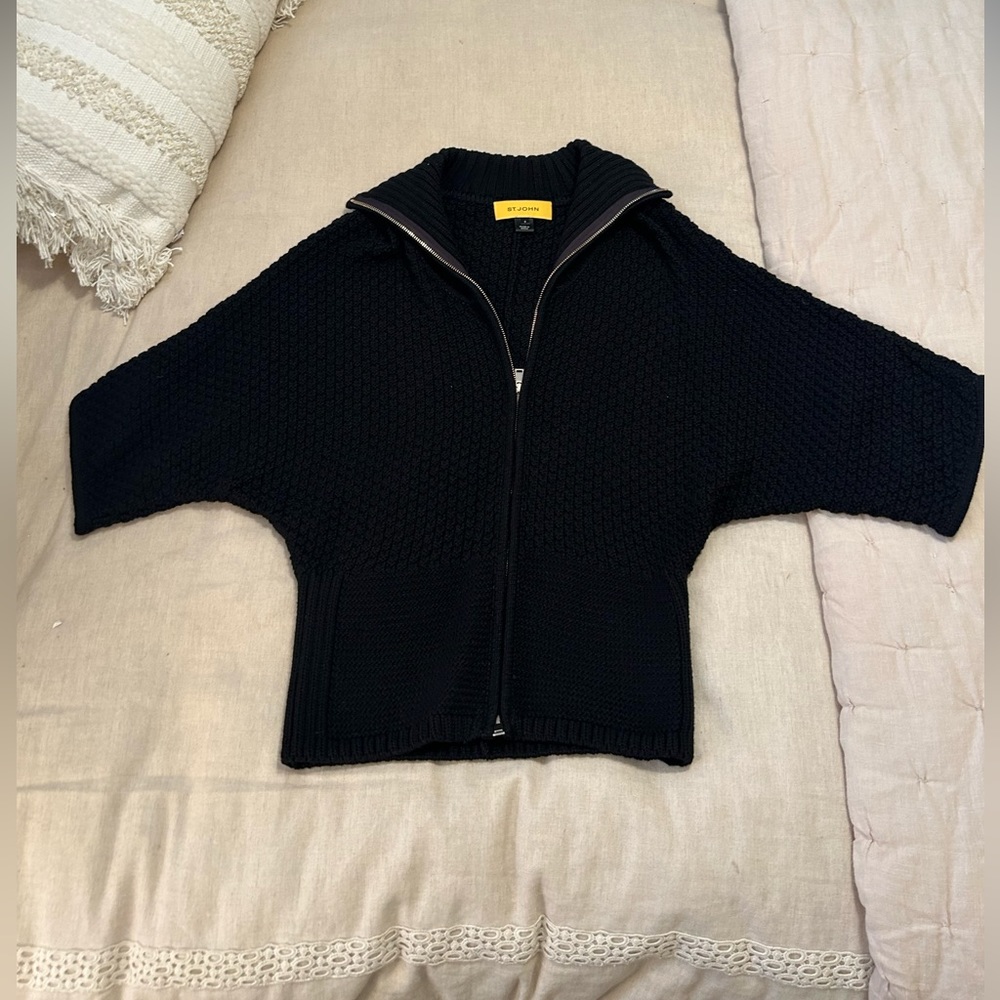 St John Dolman Sleeve Zip Sweater